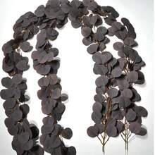 78.7 英寸人造桉树花环绿植仿花环散装银元桉树叶藤蔓植物适用于家居餐桌派对婚礼拱门墙壁花园室内外装饰 - 綠色 - 查看 9