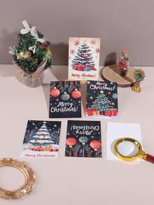 10 coli/pachet felicitări de Crăciun cu model creativ de Crăciun fericit, felicitări rafinate cu diferite modele de Crăciun, felicitări de familie pentru invitații de petrecere, decorațiuni de Crăciun, cadouri de Crăciun pentru prieteni - O singură bucată - Vizualizare 3