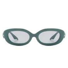 Oval Narrow Round Chic Sunglasses Retro Fashion Eyewear Perfect For Travel, Driving, Daily Wear, Vacation Outfits, Resort Looks, Business Casual Wardrobe Essentials And Unisex Accessories - 橄欖綠 - 查看 2