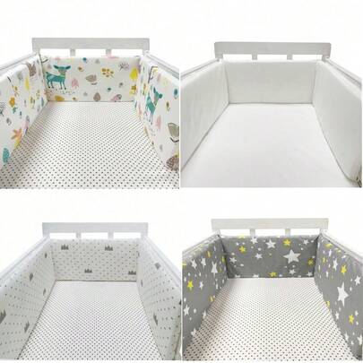 AIBOYING 1pc Baby & Toddler Bed Rail, 4-Season Crib Bumper, Infant Bed Guard, Removable & Washable Anti-Collision Bed Fence, Gift For Girls & Boys
