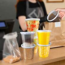 45 Sets Of Transparent Plastic Storage Containers With Lids [8/16/24/32 Ounces], For Food Storage, Made Of PP Material, Heat-Resistant Soup Cups, Leak-Proof, Microwaveable, Reusable, Suitable For Holding Fruits, Snacks, Vegetables, Noodles, Rice Soup, Suitable For Family Gatherings, Restaurants, Catering Services, And Halloween And Christmas Parties., Home Decor, Party & Christmas Storage - 45 Sets - 查看 7
