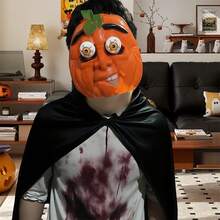 Halloween Horror Pumpkin Mask- - Orange - View 4