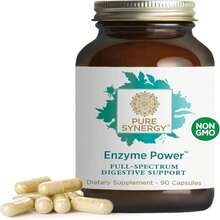 PURE SYNERGY Enzyme Power | Digestive Enzyme Supplement | Digestive Health Enzymes With Nattokinase, Bromelain, And Serrapeptase | For Digestive And Gut Health (90 Capsules) - 白色的 - 查看 1