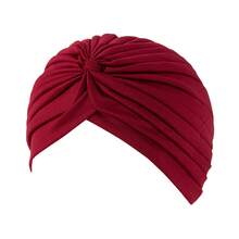1pc Unisex Turban Headband With Twisted Knot & Pleated Design, Breathable & Lightweight, Classic Solid Color Headwrap, Versatile For Outdoor, Yoga, Sports, Casual Wear