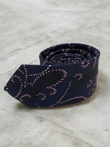 Luxury Men's Skinny Ties Polyester Silk Solid Polka Dot Striped Check Skinny Jacquard Groomsman Tie - 淺灰紫 - 查看 3