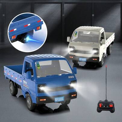 Remote Control Truck, 2.4GHz RC Car Over 20 Km/H 1:18 Scale RC Car With Lights And Spray Effects Off-Road Pickup Truck,Transport Vehicle,Drift Simulation Toy Car Gift For Boys And Girls Aged 8 To 12 Fun Remote Control Toy Car Children's Birthday, Halloween, Christmas Gift