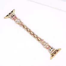 Correa de reloj de metal con oso decorado con rhinestones, elegante y de moda - 42/44/45(XL) - Ver 3