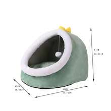 1 pieza Cama para gato/perro, Casa de mascotas cerrada y cálida para invierno, Extraíble y lavable, Diseño lindo para perros y gatos pequeños