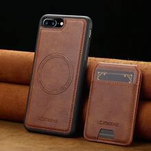 OUKNOEO 可拆卸磁吸无线充电仿皮手机壳，兼容 17 Air 16e 15 14 13 Pro Max S26 S25 Edge S24 Ultra Plus A37 A57 Pixel 10 9 8 7，带卡盒，3 个卡槽，防盗刷卡包