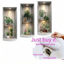 3pcs/Set Nordic Green Plant Theme Faux Arch Window Stickers. Self-Adhesive Removable Decorative Decals, Suitable For Christmas, Halloween, Thanksgiving, Valentine's Day, Spring Festival, Easter, New Year, Independence Day And Other Holidays, Applicable To Party, Office, Home, Living Room, Bedroom, Bathroom, Kitchen, Garden, Room, House And Other Scenarios, Suitable For Party, Office, Home, Living Room, Bedroom, Bathroom, Kitchen, Garden, Room, House And Other Room Decorations Christmas Decoration XMAS Decor Christmas Tree Gift Decor Thanksgiving Wedding Home Decor Home Decor Fall Decor Autumn Decor Birthday Decorations For Gifts Party Supplies Indoor Holiday Festival Decor Halloween Decor Wall Decor Halloween Ornaments