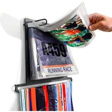 Yarlung 50 Pack Race Bib Display Vinyl Protector Sheets, Running Race Bib Holder Sleeves Runners Players Athletes, Medals Hanger Display