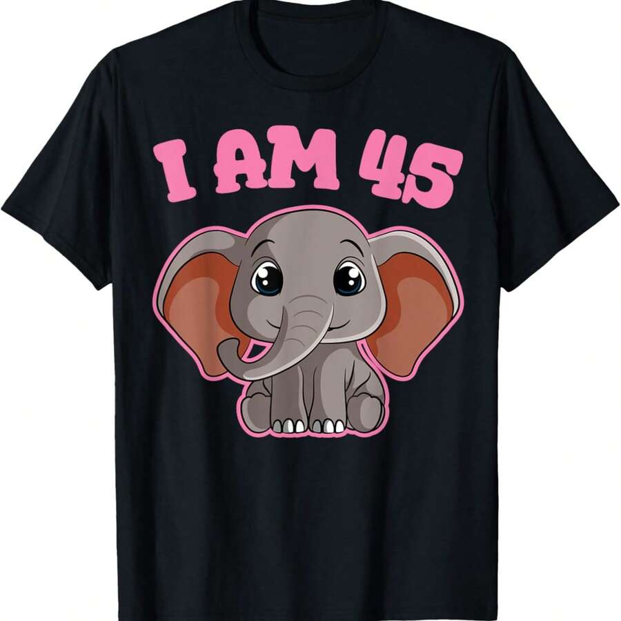 Elephant 45th Birthday Party Adventure Zookeeper T-Shirt