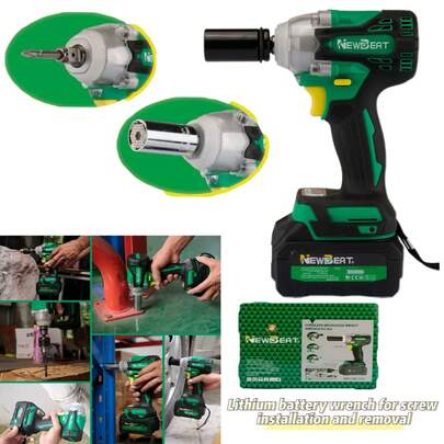 A Cordless Impact Wrench Set - Electric Power Impact Drill, High Torque, Variable Speed, Suitable For Automotive, Household And DIY Work, Tire Removal Tools