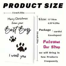 1pc Funny 'Goodest Girl' Christmas Card - Dog Paw Prints & 'I Paw You' Message, Whimsical Holiday Card For Dog Lovers (Comes With Envelope) - Perfect For Christmas, Thanksgiving, Halloween - Ideal For Anyone (With Envelope + Greeting Card)" (11cm X 16cm) Christmas Gift Card" A Gift Suitable For Everyone A Card Suitable For Giving To Colleagues