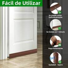 LSXD Guardapolvo para Puerta,5M Cubre Polvo para Puerta de 3 Capas,Burlete para Puerta con Bloqueo de Ruido\/Viento\/Insectos,Protector Autoadhesiva y Tira de Sellado Atrapa Polvo para Puerta(Nergo) - 5MMarrn - Ver 4