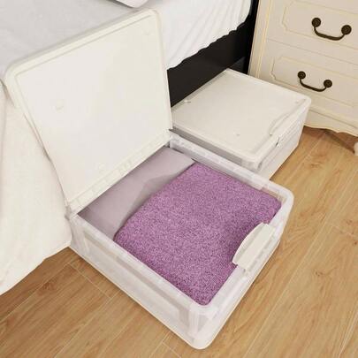 2Pack Plastic Under Bed Storage Containers With Wheels Stackable Underbed Organizer Bins With Lids Bedroom Collapsible Organization Drawer On Rolling