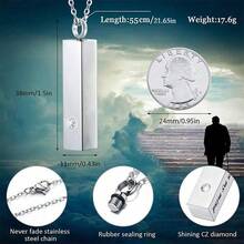 1件装骨灰盒项链，男女通用，火葬纪念首饰，不锈钢小巧纪念吊坠，可存放人类骨灰