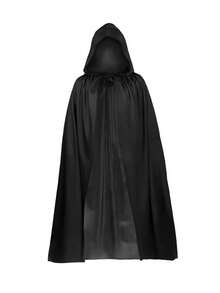 1件萬聖節死神造型服裝－中性連帽披風，黑色透明布料，女巫、惡魔、吸血鬼風格，萬聖節服裝，面具派對、表演使用（5種長度可選，透氣輕量布料） - 彩色 - 查看 7