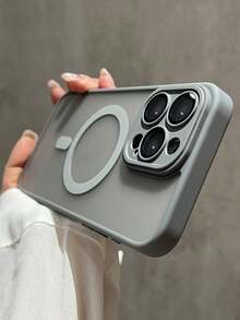 1个奢华简约商务磨砂透明可触摸手机壳，兼容 17 Air 16 15 14 13 12 11 Pro Max Plus，柔软TPU后盖 - 灰色 - 查看 3