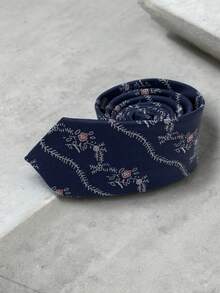 Luxury Men's Skinny Ties Polyester Silk Solid Polka Dot Striped Check Skinny Jacquard Groomsman Tie - 藍白色 - 查看 3