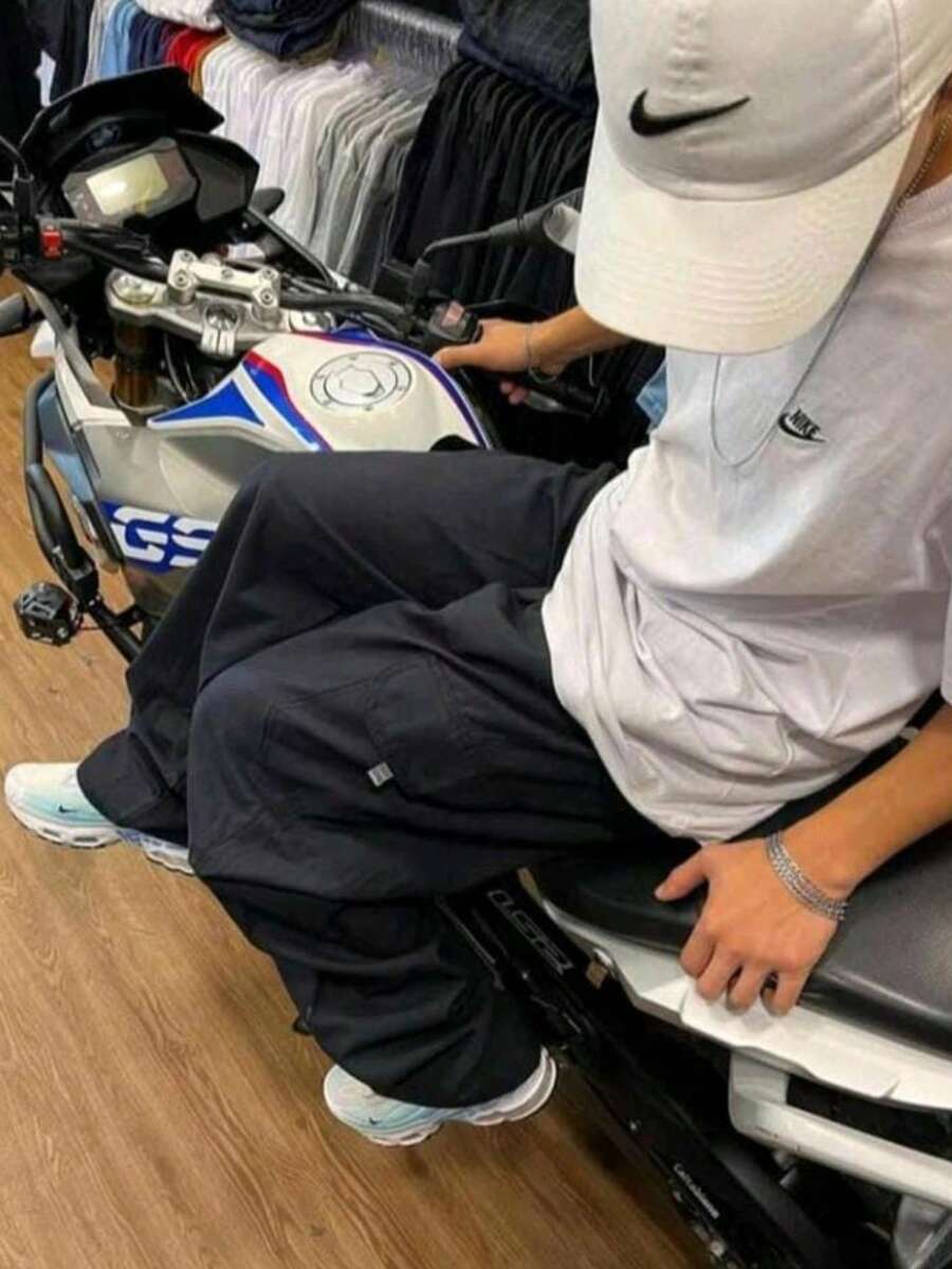 Men's Plus Size Cargo Pants Dazzling Extra Large Balloon Jeans With Original Pocket - Đen - Twill - Xem 1