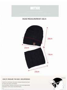 Women's 3 PiecesHat, Scarf And Gloves Set / 2-Piece Hat And Scarf Set / Single Women's Knitted Beanie Hat With Ear Warmer, Autumn/Winter Valentines Gift - 9983-3 - View 9