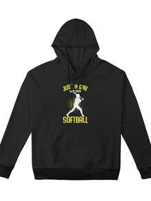 Women's Plus-Size Sweatshirt, Just A Girl Who Loves Softballcasual Style Sweatshirt, A Must-Have For Daily Travel, Suitable For All Seasons.