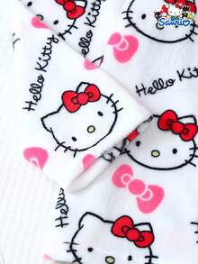 SANRIO 【居家男士】女士加厚绒毛绒睡衣套装，长袖圆领上衣和长裤，柔软舒适休闲家居服套装，适合秋冬季穿着，温暖舒适 - 白色 - 查看 4