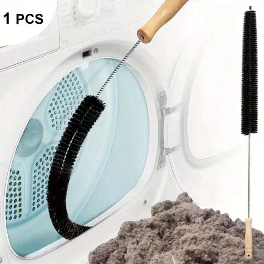 1 Piece Of Washer & Dryer Vent Cleaning Brush With A Long Flexible Rod And Spiral Bristles - Collect Dust, Remove Detergent Residue, Prevent Blockage, Maintain Equipment Efficiency, Washing Machine Cleaning Tool, Tidy Up The Lint Trap, Ergonomic Handle Design, Sturdy Handle Structure