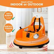 Huisuilinss Ride On Bumper Car,Kids 12V Electric Bumper Car W/Parent Remote,2-Speed,2 Driving Mode,360°Spin,Music & Lights,Toddlers Bumping Toy,Ride On Toys For Boys & Girls - Orange - View 7