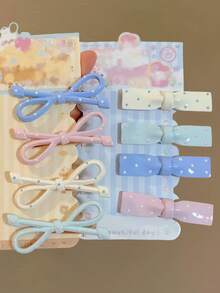 Bộ 8 kẹp tóc nơ chấm bi xanh dương và cà phê, kẹp tóc mái dễ thương và ngọt ngào - Phù hợp cho bé gái và phụ nữ, thiết kế nơ kết hợp với màu xanh dương và cà phê tươi mát, như thêm một "lớp phủ dễ thương" cho mái tóc của bạn, phù hợp cho sử dụng hàng ngày, đi học, mua sắm, hẹn hò và các dịp khác, kẹp càng cua, kẹp tóc cài, kẹp tóc. - Nhiều màu - Xem 6