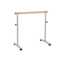 [Ballet Barre Stand/Lesson Barre] 5-Level Height Adjustment (85-105cm), Made Of Natural Wood And Steel, Portable, H-Shaped Legs, Suction Cups, Double Lock, 100kg Weight Capacity, 5cm Diameter, Easy To Grip, Rounded Corners, For Ballet Practice At Home, Beige, Assembly Required. - Beige - View 4