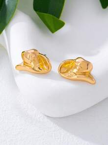 1 Đôi bông tai mũ cao bồi miền Tây thanh lịch, bông tai thời trang và đa năng dành cho nữ - Hoa tai mũ - Xem 1