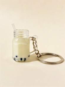 1pc Creative Faux Pearl Bubble Tea Keychain, Cute Personalized Keyring Bag Charm, Party Small Gift Halloween Accessories Teachers Day Bag Accessories Lanyards With Id Holder Car Accessories Bag Charms Car Accessories Friend Sister Gift Ideas - Coffee Brown - View 17