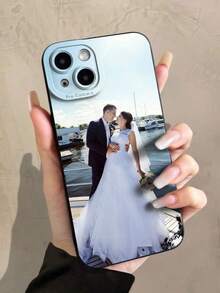 1 pieza Funda de teléfono personalizada para pareja de boda, funda protectora gruesa a prueba de golpes para fotos de boda, regalo para esposa/esposo, diseño personalizado para S21 22 23 24, A12 A13 A15 A14/A21s, XR 11 13 15 16 Pro Max, accesorios de Halloween 2025, elegante, colorido, vintage, lindo, sencillo, divertido, personalizado, único, regalos ideales para él, regalos ideales para ella, novio, novia, familia, amigos, abuelos, pareja, para aniversarios, para cumpleaños, fundas de teléfono, teléfonos celulares y accesorios - Negro - Ver 3