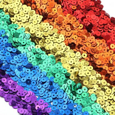 20g/Pack 4mm Round PVC Sequins - Approx. 3500pcs Holographic Sequins, Suitable For DIY Sewing, Embroidery, Crafts, Clothing, Accessories, Stage Performance, Festival Party Decoration