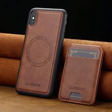 OUKNOEO 可拆卸磁吸无线充电仿皮手机壳，兼容 17 Air 16e 15 14 13 Pro Max S26 S25 Edge S24 Ultra Plus A37 A57 Pixel 10 9 8 7，带卡盒，3 个卡槽，防盗刷卡包