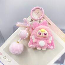 1 pieza - Llavero creativo de conejo de dibujos animados personificado, llavero de conejo de dibujos animados de orejas grandes, pequeños colgantes tridimensionales de resina, decoraciones para mochilas, regalos de fiesta, regalos perfectos, regalos - Multicolor - Ver 1