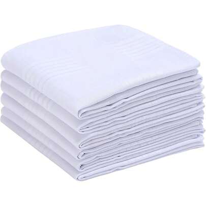 Men's Handkerchiefs 16 Inches,% Cotton Handkerchiefs Men, Soft White Hankies Men
