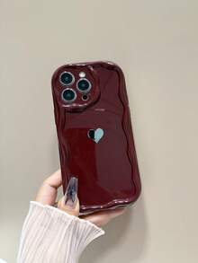 Minimalistyczne, luksusowe etui na telefon w kształcie serca w kolorze czerwonego wina, kompatybilne z modelami 16 Pro Max/16/16 Pro/16 Plus/15/15 Pro Max/15 Pro/15 Plus/11/12/13/14 Pro Max/XS/XR/11 Pro/11 Pro Max/12 Pro/12 Pro Max/13 Pro/13 Pro Max/7 Plus/14 Pro/14 Pro Max/14 Plus, miękkie etui ochronne, kreatywny design dla kobiet - Wielokolorowe - Zobacz 1