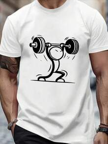Camiseta Gráfica de Halterofilia para Hombre y Hombre/Mujer - Diseño de Levantamiento de Pesas de Alta Resistencia - Camiseta de Gimnasio Suave y Transpirable con Cuello Redondo - Camiseta Ligera para Entrenamiento de Halterofilia, Culturismo y Uso Casual - Top Atlético Lavable a Máquina - Regalo Ideal para Entusiastas del Fitness - Blanco - Ver 2