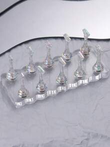 Nail Art Practice Tray,4 Styles Acrylic Aurora Magnetic Nail Holder False Nail Tip Nail Art Practice Whit 5/10 Stands + 1 Base Holder Premium Showing Shelf Nail Art Display Salon DIY Manicure,Suitable For Beginners And Professionals - Multicolor - View 10