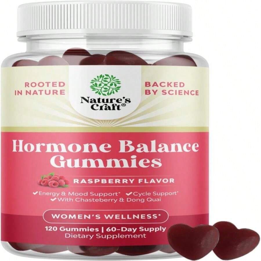 Hormone Balance For Women Gummies Of All Ages - PMS Support Supplement For Women To Regulate Menstrual Cycle &Amp; Hormonal Balance Menopause &Amp; Mood Swings With Vitamin B6 &Amp; Dong Quai - 60 Chews - Flavor NameD - 查看 1