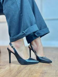 Women's Open Toe Pumps With 11cm Heel Angela Galvão 2 - Graphite Black - View 2