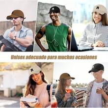ASVEL Gorra de bisbol, Sombrero para el Sol, 2 PCS Gorra Ajustable con R Bordad, Gorra Deportiva Unsex, para Correr y Actividades al Aire Libre - 3 piezas Negro+Beige+Marrón - Ver 7