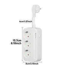 1pc Vertical Compact Schuko Power Strip, 3 German Standard Outlets, 2500W HighPower Extension Cord With One-Touch Switch, Space Saving Desktop Socket ForHome Office - EU E Type Plug(220-240V) - View 5