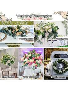 120 piezas Conjunto de tallos de eucalipto mixtos - 6 variedades únicas, hojas de dólar plateadas artificiales realistas para centros de mesa de boda y decoración del hogar, decoraciones navideñas