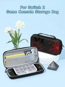 1pc Halloween Elements Spider, Spider Web Pattern Protective Case, Storage Bag, Bonus Skull Joystick Cap, Compatible With Switch2/Switch NS/Switch OLED, Accessories Compatible With Switch/Switch 2 Gaming Console, Full Set Including Storage Bag, Card Slot Base Shell, Switch Protective Case, Protect Your Gaming Console, Best Gift For Friends And Family On Halloween - Multicolor - View 17