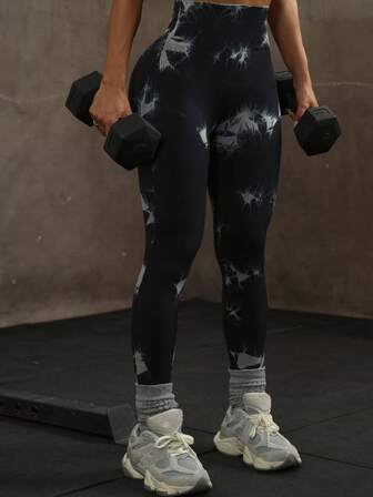 Tie-Dye Fashionable Yoga Leggings, Breathable Lifting Sexy Workout Tights, Women Sports Wear