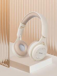 New Arrival Wireless Headphone With Hi-fi Stereo, Heavy Bass, Hd Calling, Foldable Design, Portable For Girls, Macaron Style, Ideal Gift - Apricot - View 2